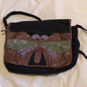 Large butterfly messenger bag